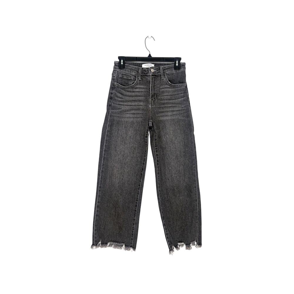 Lovervet High Rise Cropped Wide Leg Jeans Sz 26 Black Boho Grunge Country